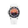 BOBROFF MAN BF0004i-BFSTB 42mm Reloj analógico de cuarzo Acero inoxidable Esfera negra Correa plateada