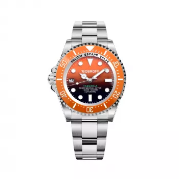 BOBROFF MAN BF0004ibn Reloj de hombre analógico de cuarzo 42mm Caja de acero inoxidable Correa de piel marrón