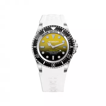 BOBROFF MAN BF0008-BFSTB Reloj analógico de cuarzo 44 mm acero inoxidable piel negra