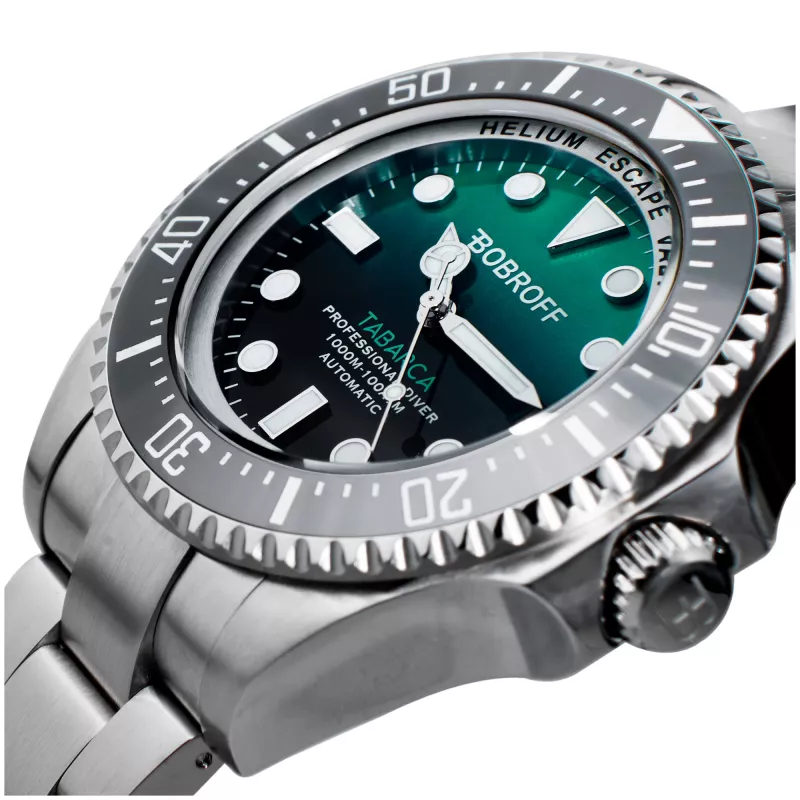 BOBROFF MAN BF002 reloj analógico de cuarzo 44mm correa de piel negra