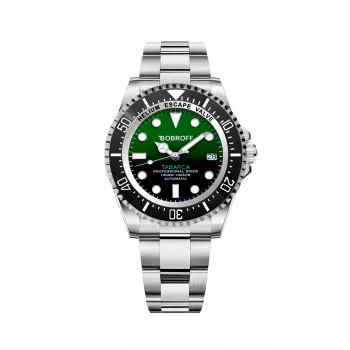 BOBROFF MAN BF002 reloj analógico de cuarzo 44mm correa de piel negra