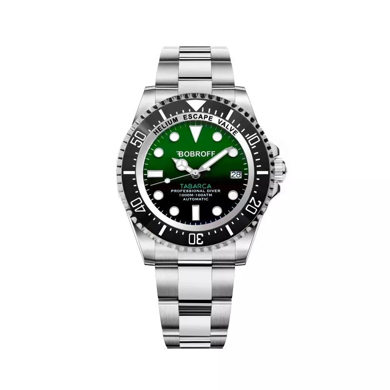 BOBROFF MAN BF002 reloj analógico de cuarzo 44mm correa de piel negra