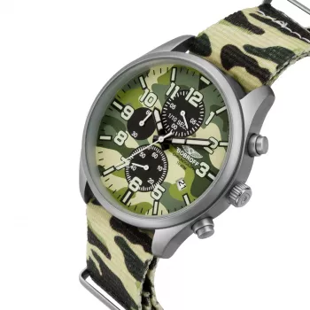 Reloj de hombre BOBROFF MAN BF0020 analógico de cuarzo 42mm acero inoxidable piel negra
