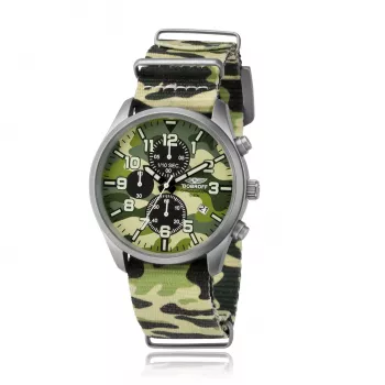 Reloj de hombre BOBROFF MAN BF0020 analógico de cuarzo 42mm acero inoxidable piel negra
