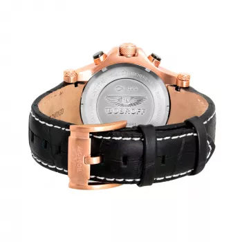 BOBROFF Reloj de pulsera analógico de cuarzo para hombre BF1001M15 44 mm correa de piel negra