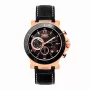 BOBROFF Reloj de pulsera analógico de cuarzo para hombre BF1001M15 44 mm correa de piel negra