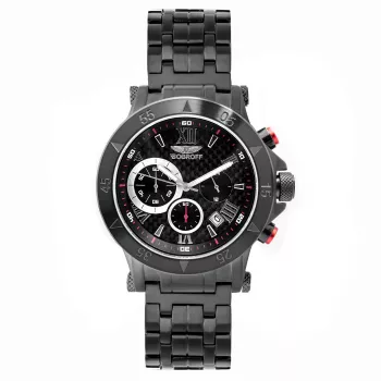 BOBROFF MAN BF1001M41M 44mm reloj de cuarzo de acero inoxidable