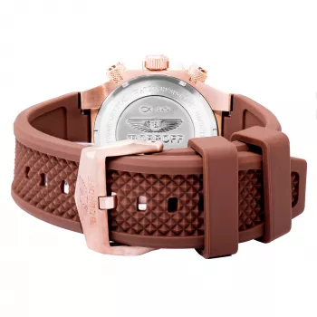 BOBROFF MAN BF1002M65 43mm reloj de hombre analógico de cuarzo esfera negra caja de acero inoxidable en tono plateado correa de piel negra