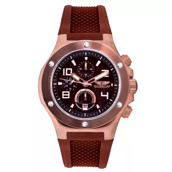 BOBROFF MAN BF1002M65 43mm reloj de hombre analógico de cuarzo esfera negra caja de acero inoxidable en tono plateado correa de piel negra