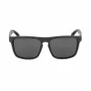 BOBROFF Gafas de sol polarizadas rectangulares de hombre BFG0033-S05P - Montura negra, lentes grises, 57-18-138 mm