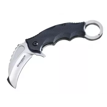 Boker Magnum Alpha Kilo navaja plegable hoja drop-point de acero inoxidable 440A, mango G-10, linerlock