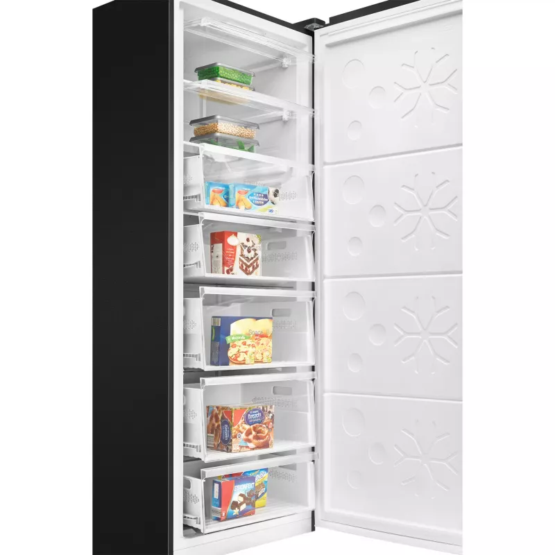 BOMANN GSVS 7365 Congelador vertical convertible SmartSteel Dark acero inoxidable 360L NoFrost
