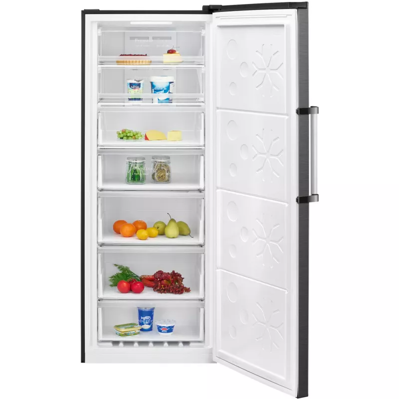 BOMANN GSVS 7365 Congelador vertical convertible SmartSteel Dark acero inoxidable 360L NoFrost