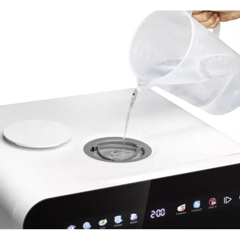 Bomann TSG 5702 lavavajillas de sobremesa blanco con depósito de agua de 5L, 2 cubiertos, 6 programas, clase energética F