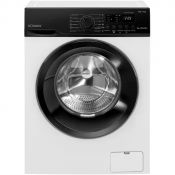 BOMANN WA 7162 Lavadora de carga frontal, 7 kg, 1400 rpm, blanco/negro