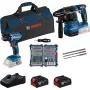 Bosch 18V Professional Set Martillo perforador GBH 18V-22 + Taladro atornillador GSR 18V-45 - (azul/negro, 2x batería Li-Ion 4.0Ah, broca para martillo y juego de puntas, bolsa de herramientas) (0615V0003D)