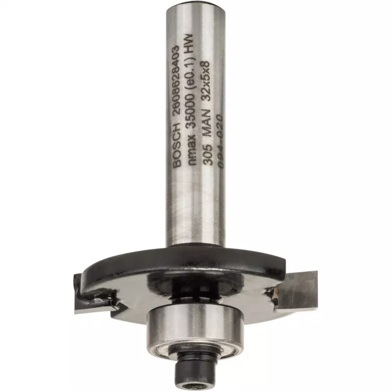 Bosch Accessories 2608628403 Fresa de ranurar de carburo, 32 mm de diámetro de corte, 8 mm de vástago, 51 mm de longitud