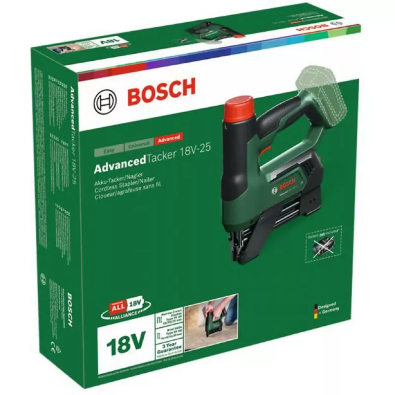 Bosch AdvancedTacker 18V-25 Grapadora/clavadora a batería (Bare Tool) Verde/Negro