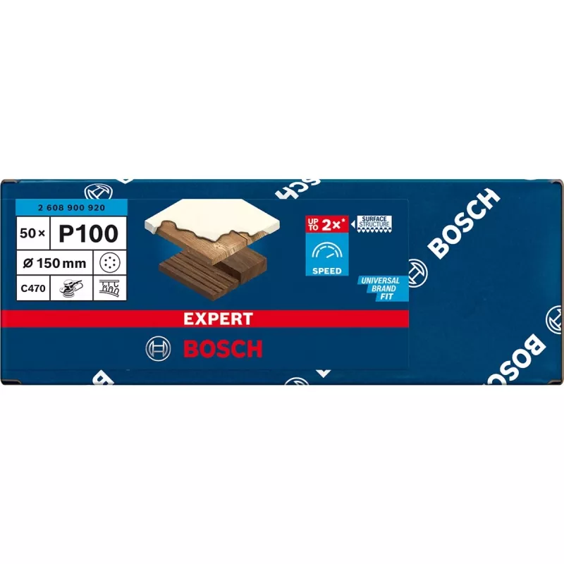 Bosch EXPERT C470 disco de lijar 150 mm grano 100, pack de 50 2608900920