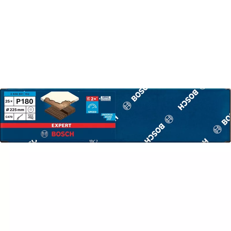 Bosch Expert C470 Hoja de Lijar, 225 mm, Grano 180, Pack de 25 para Lijadoras de Pladur