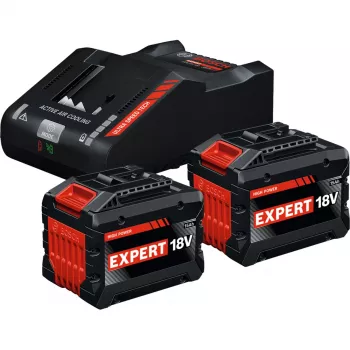 BOSCH EXPERT Starter Set 18V, 2x EXBA 18V-150 + cargador EXAL18V-160 (negro, 2x batería Li-Ion 15Ah, AMPShare Alliance)