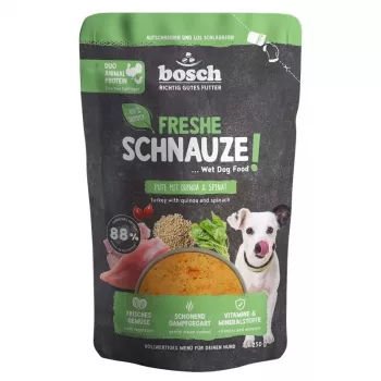BOSCH Freshe Schnauze Alimento húmedo para perros con pavo, quinoa y espinacas – 250 g