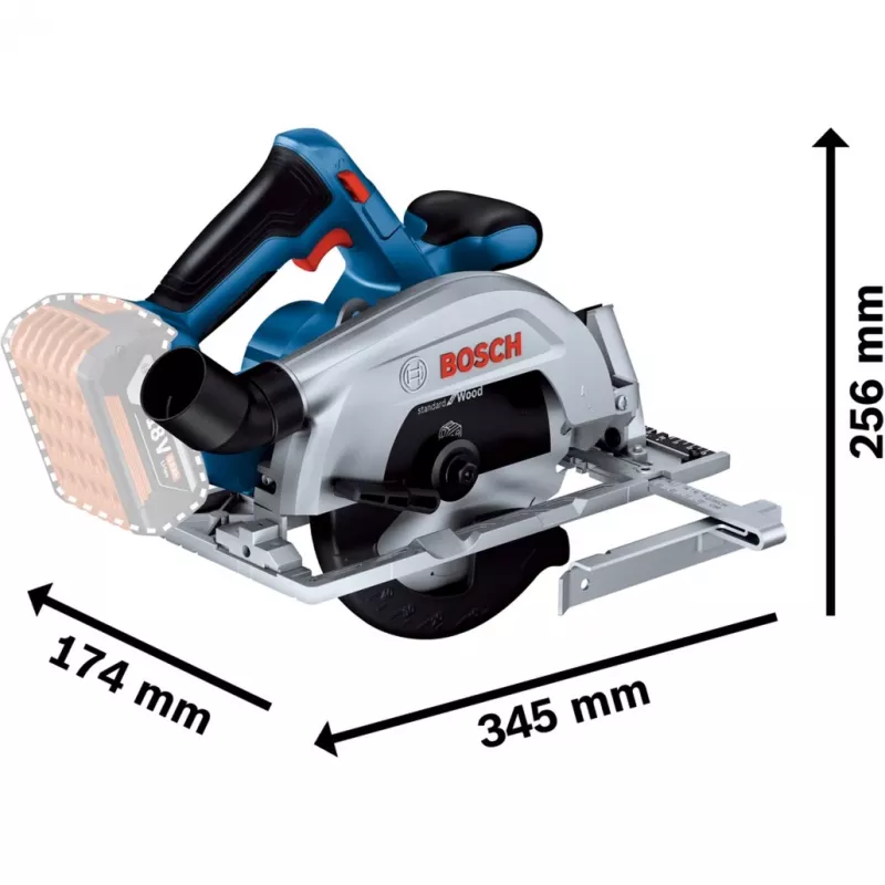 Bosch GKS 18V-57-2 Professional sierra circular de mano a batería Solo (hoja de sierra 165 mm, 18 V, sin escobillas, en L-BOXX)