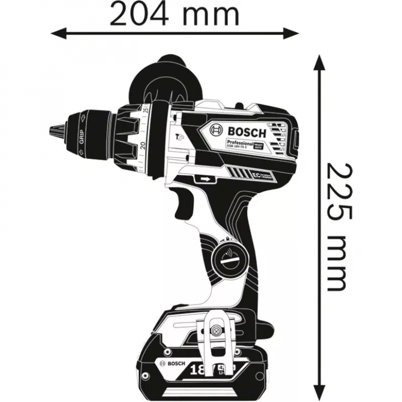 Bosch GSB 18V-110 C Professional Atornillador percutor de batería 18V (sin batería, azul/negro)