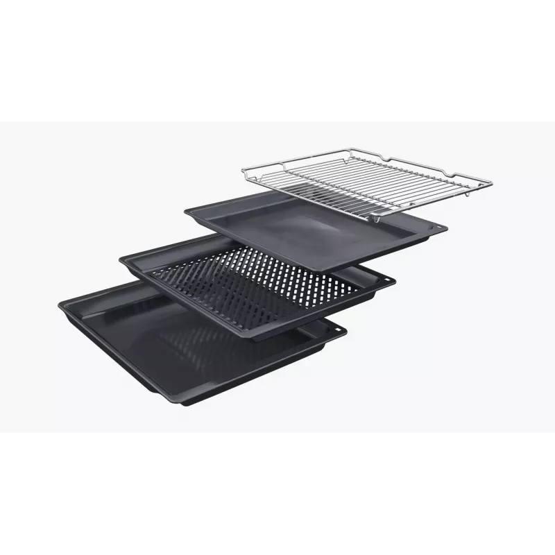 Bosch HBG7341B1 Series 8 Horno eléctrico integrable, 71L, autolimpieza por pirólisis, negro, 60 cm