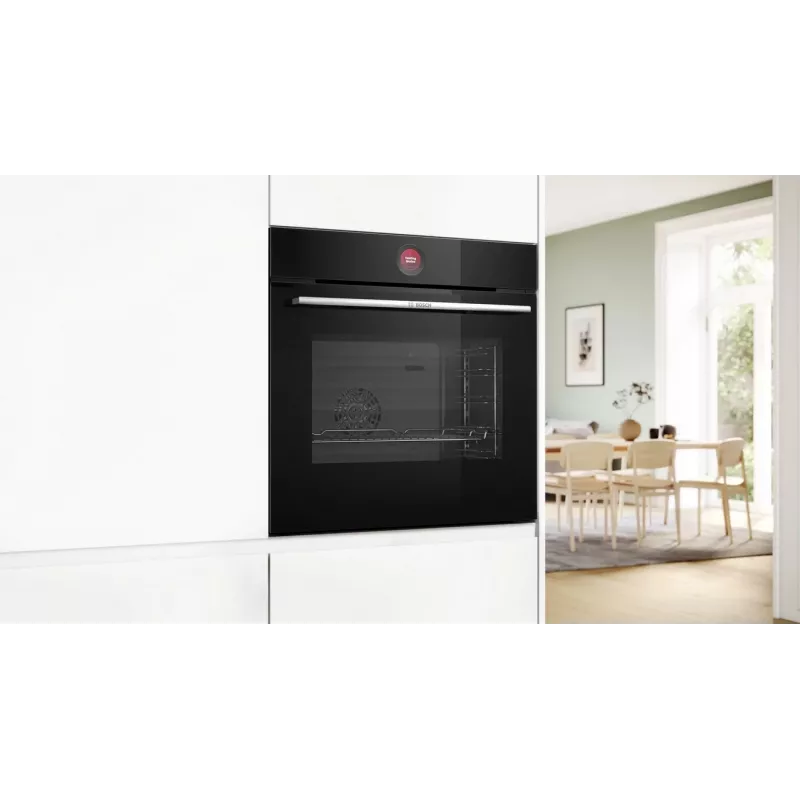Bosch HBG7341B1 Series 8 Horno eléctrico integrable, 71L, autolimpieza por pirólisis, negro, 60 cm
