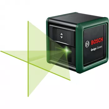 Bosch Home and Garden Quigo Green Set láser de líneas cruzadas con pinza, placa adaptadora y trípode de aluminio de 1,1 m 0603663CZ1