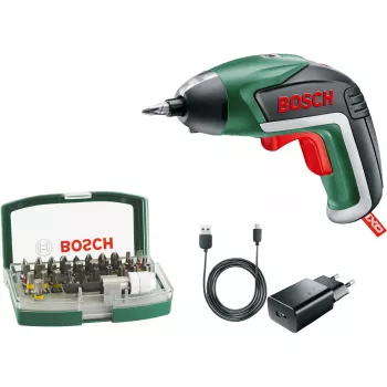 Bosch IXO 5 Atornillador a batería con set de 32 puntas, 3,6 V Li-Ion 1,5 Ah, verde/negro
