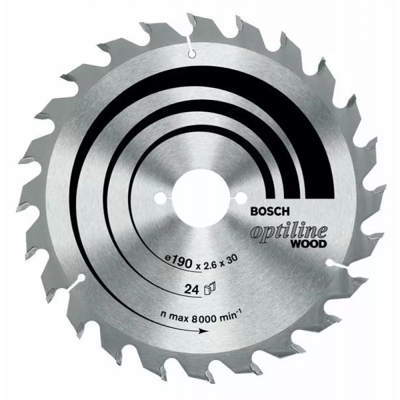 Bosch Optiline Wood Disco de sierra circular 190mm x 30mm x 24T