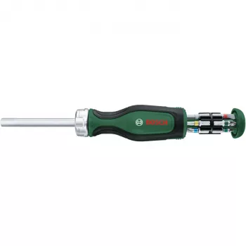 Bosch PowerTools Set de destornillador de carraca con puntas, 13 piezas, par hasta 50 Nm, verde/negro (1600A032V0)
