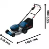 BOSCH POWERTOOLS Cortacésped a batería GRA 18V2-46SP Professional, 36V (2x18V), azul, 2x 5,5 Ah batería de litio, cargador