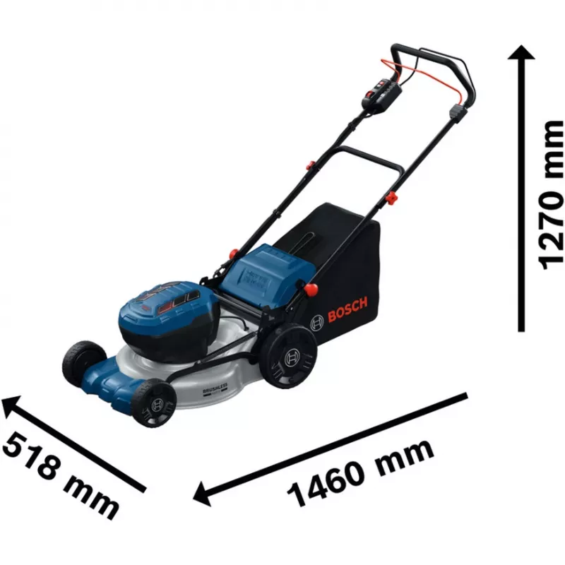 BOSCH POWERTOOLS Cortacésped a batería GRA 18V2-46SP Professional, 36V (2x18V), azul, 2x 5,5 Ah batería de litio, cargador