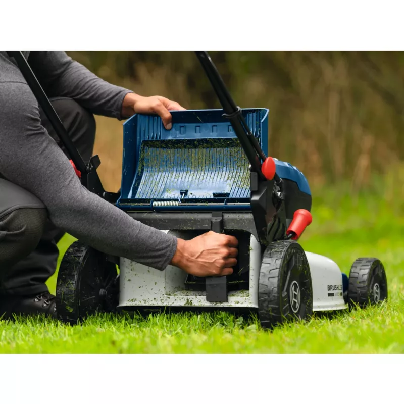 BOSCH POWERTOOLS Cortacésped a batería GRA 18V2-46SP Professional, 36V (2x18V), azul, 2x 5,5 Ah batería de litio, cargador