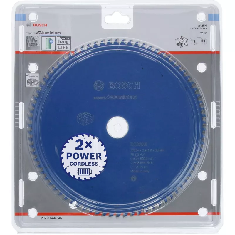BOSCH POWERTOOLS Expert para disco de sierra circular de aluminio 254mm x 30mm de orificio, 78 dientes, HLTCG, para sierras de mesa a batería
