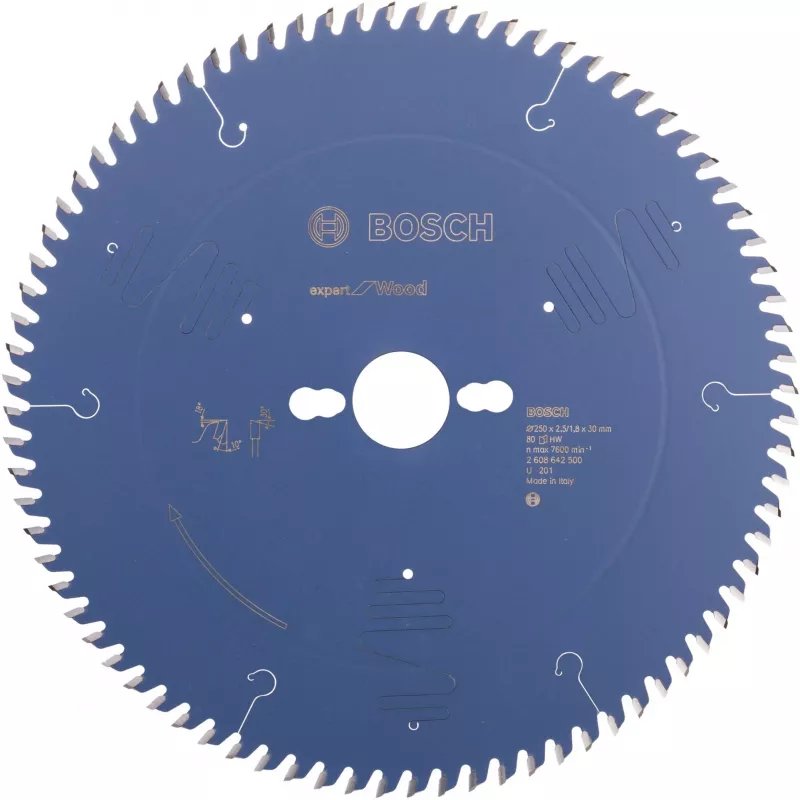 Bosch PowerTools Expert for Wood hoja de sierra circular 250 mm, 80 dientes, 30 mm de perforación, ATB, para sierras de mesa