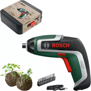 BOSCH Powertools IXO 7 Anniversary Set 3,6V Atornillador a batería (Verde/Negro, Li-Ion 2,0Ah, juego de puntas, bolas de semillas, caja)