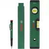Set de marcado Bosch PowerTools, 3 piezas (verde/negro) – marcador de profundidad, rotulador universal y lápiz de carpintero