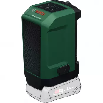 BOSCH POWERTOOLS UniversalSpeaker 18V-1 (verde/negro, Bluetooth, USB-C, herramienta sin batería, POWER FOR ALL ALLIANCE)