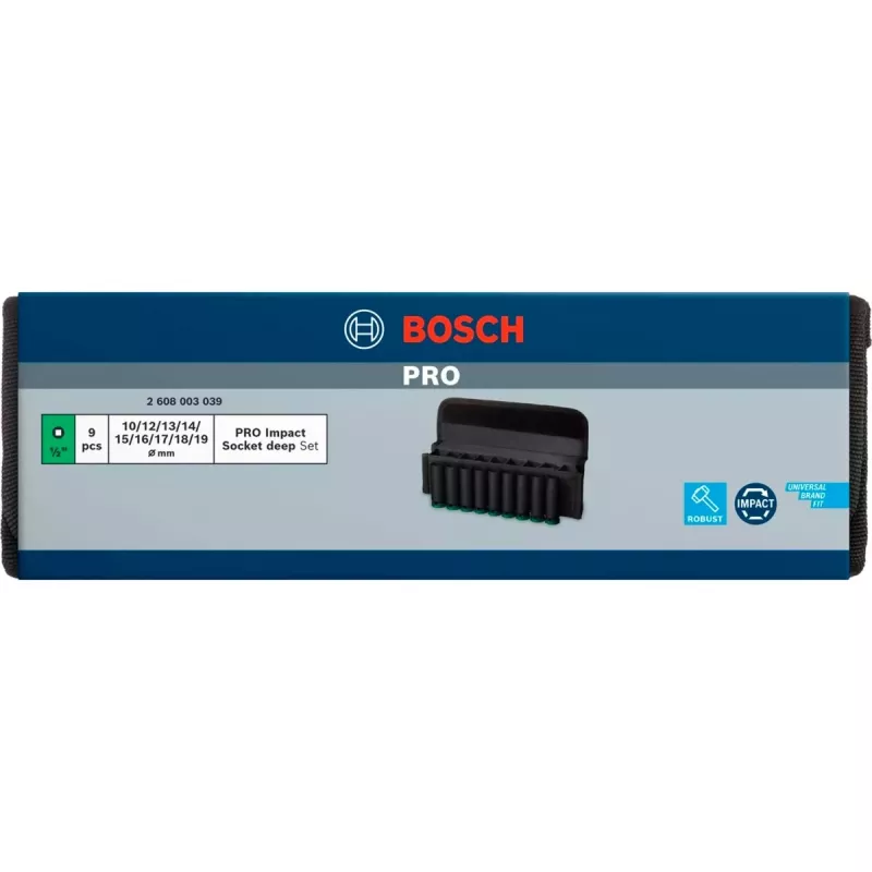 Bosch PRO juego de vasos de impacto 9 piezas 2608003040