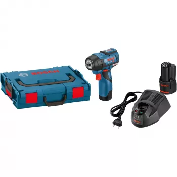 Bosch Professional GDS 12V-115 atornillador de impacto a batería con 2 baterías de litio de 3,0 Ah, L-BOXX