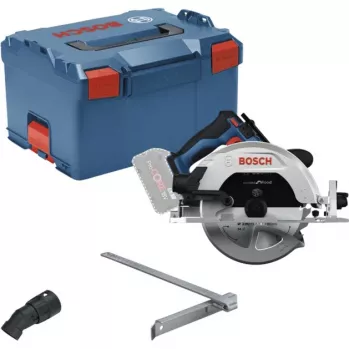 Bosch Professional GKS 18V-68-2 Sierra circular de mano a batería, 18 V, hoja de sierra de 190 mm, solo (sin batería ni cargador), azul/negro, en L-BOXX