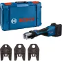 Herramienta de prensado a batería Bosch Professional GPT 18V-32 (herramienta básica, 3 mordazas de prensado estándar SV, L-BOXX)