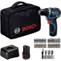 Atornillador-taladro a batería Bosch Professional GSR 12V-32 (12V, 2x 2,0 Ah Li-Ion, set de 36 accesorios, bolsa de herramientas, azul/negro)