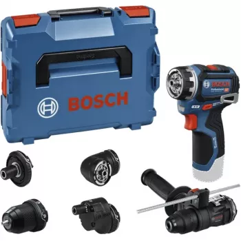 Bosch Professional GSR 12V-32 FC Atornillador-taladro a batería 12V (azul/negro, herramienta sin batería, 5 adaptadores, L-BOXX)