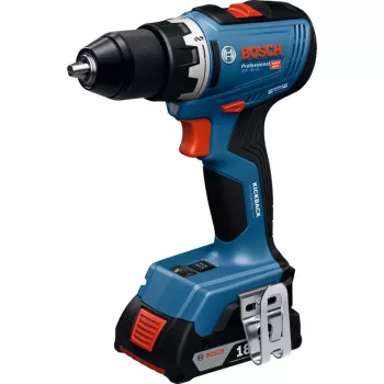 BOSCH Professional GSR 18V-65 Taladro atornillador a batería, sin escobillas, 2x 5,0 Ah Li-Ion, L-BOXX, set de herramientas manuales