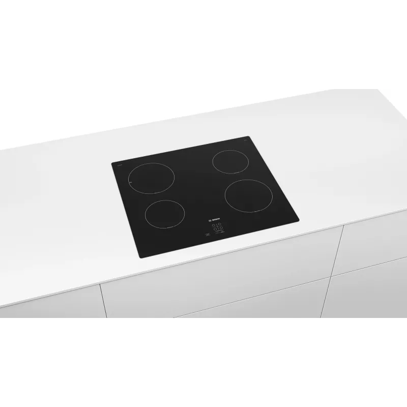 Placa de inducción Bosch Serie 2 PUG61RAA5E 60 cm con 4 zonas de cocción, TouchControl, PowerBoost, negra